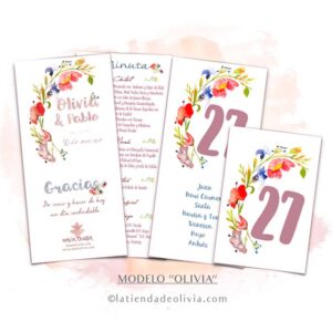 Diseño de minuta para bodas con flores