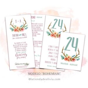 Diseño de minuta para bodas boho