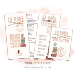 Diseño de minuta para bodas viajeras
