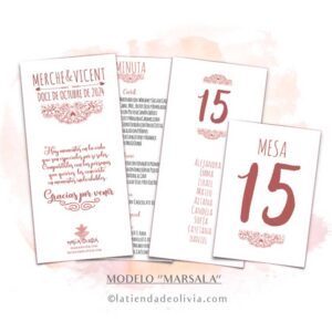 Diseño de minuta para bodas elegantes
