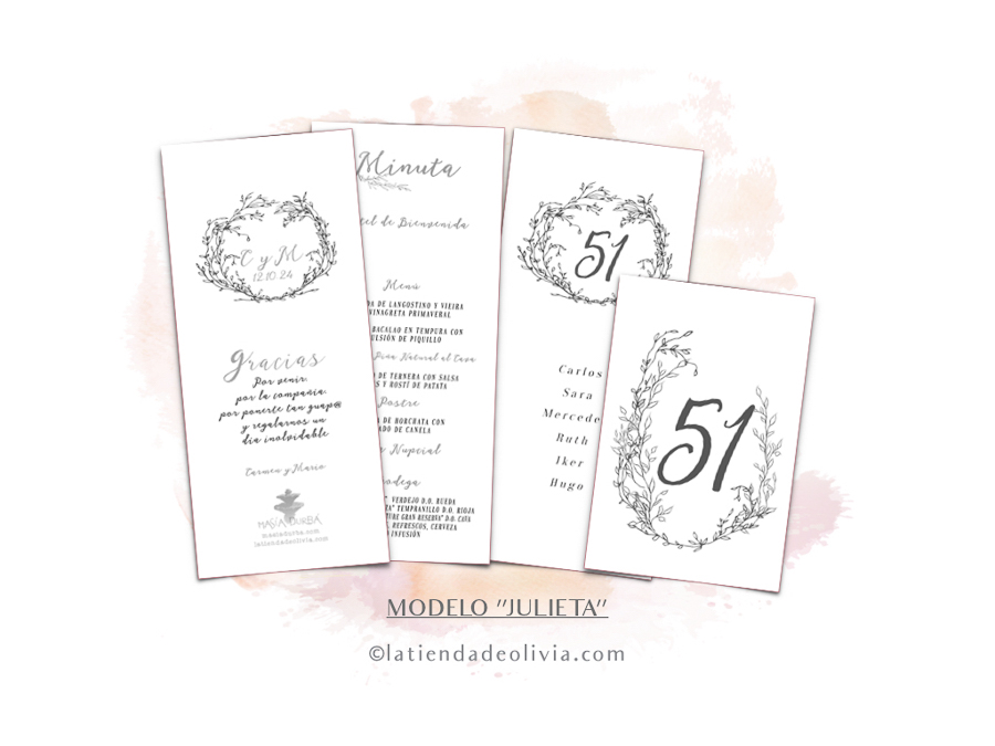 Minutas para bodas con estilo mediterráneo _ La tienda de Olivia