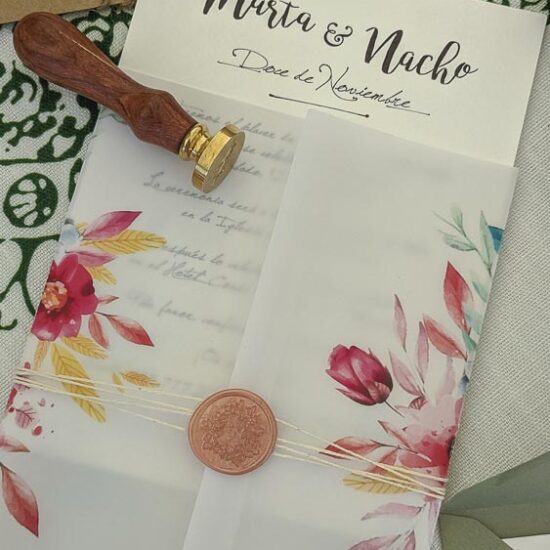 papel vegetal con sello de lacre