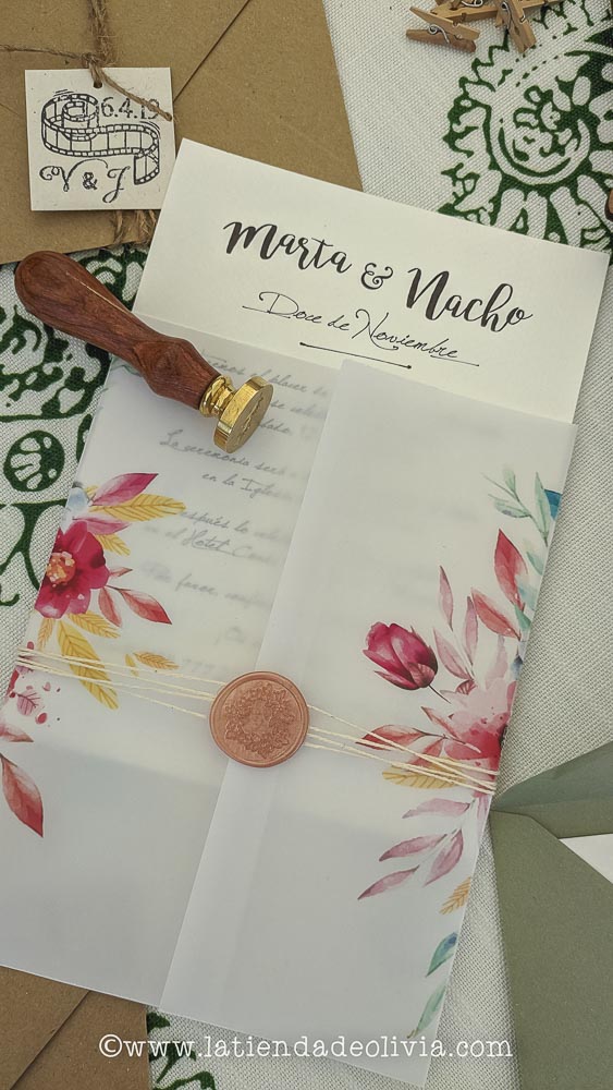 papel vegetal con sello de lacre